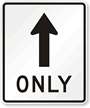 Straight Thru Only Symbol Sign