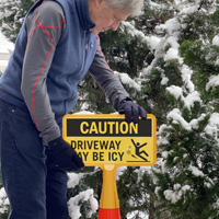 Driveway May Be Icy ConeBoss Sign