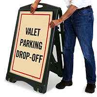 Valet Parking Drop-Off A-Frame Portable Sidewalk Sign