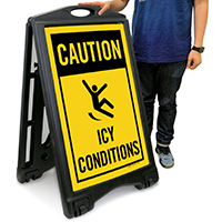 Icy Conditions Safety Sidewalk Sign