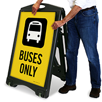 Buses Only Sign with Graphic