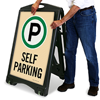 Self Parking Portable Sign