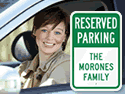 Show restricted parking spaces with Reserved Parking Signs.