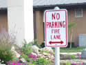 Fire Lane sign ensures fast access for fire trucks in an emergency.