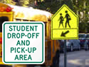 Buy school parking signs to manage your school parking lot.