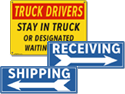 Warehouse signs organize your shipping and receiving departments.
