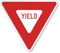 Read & White Yield Sign