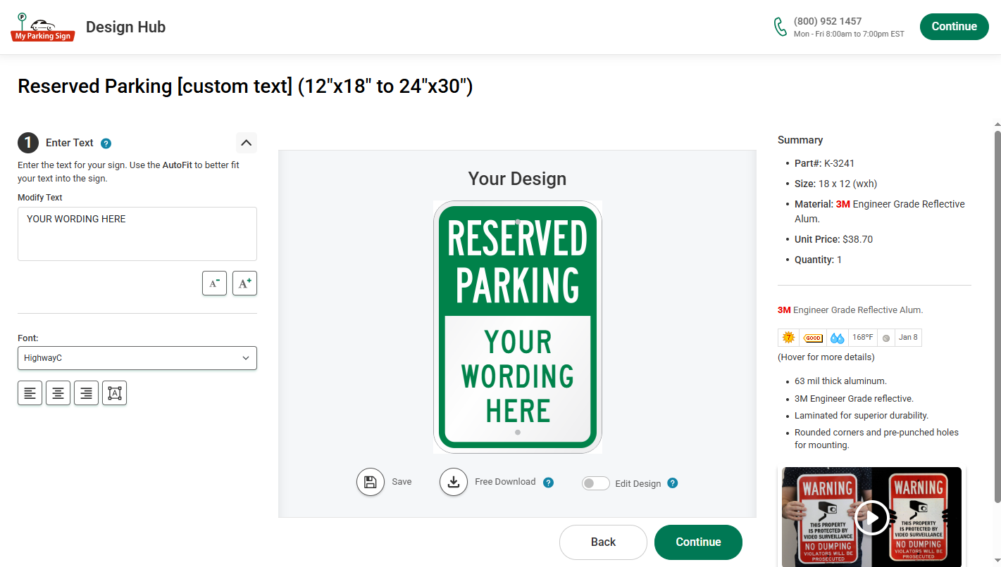 Design Custom Reserved Signs