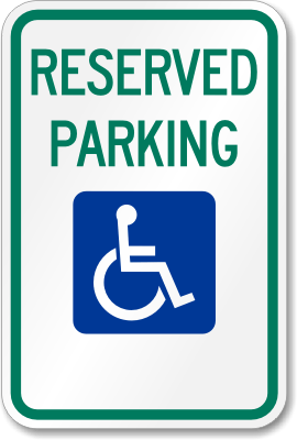 Reserved Handicap Parking Sign from MyParkingSign.com