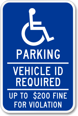 Handicapped parking permit required