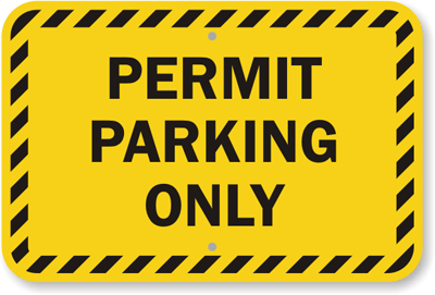 permit parking only sign