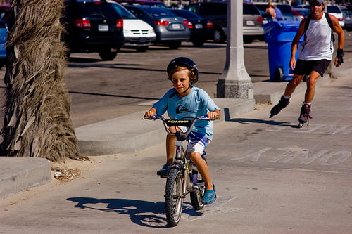 child on bicycle