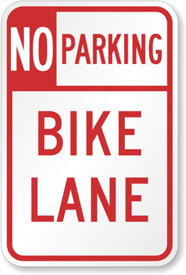 A No Parking Bike Lane Sign from SmartSign