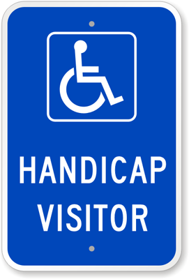 handicap parking visitor sign