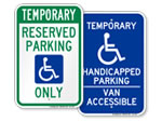 Temporary Parking Signs in a Book