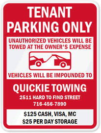 Tenant Parking Only Tow Signs