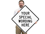 Custom Diamond Shaped Metal Signs