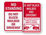 Do Not Block Mailbox Signs