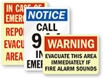 In Case of Fire Signs