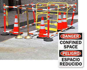 Bilingual Confined Space Signs