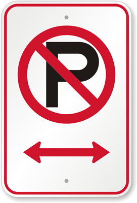 California No Parking Sign Symbol Bidirectional Arrow Sku Ca R30e