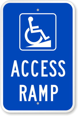 Disabled access ramp only sign weatherproof disabled notice DDA005 