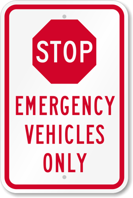 Parking Signs EMERGENCY VEHICLES ONLY 
