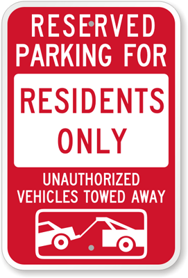 0001 Private Parking Residents Only In Red High Quality Correx Plastic Sign