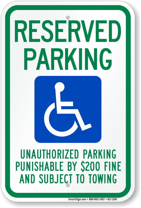 Reserved Parking Sign Unauthorized Parking Punishable