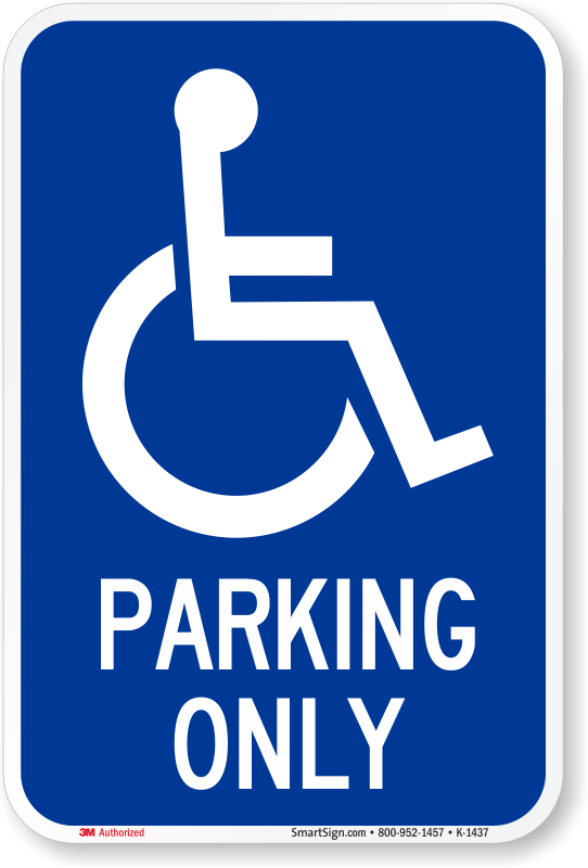 DISABLED PARKING LOGO ONLY PLASTIC SIGN/NOTICE 