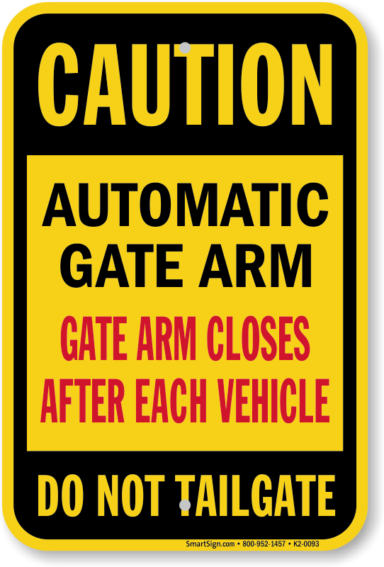 Automatic Electric Gate Do Not Push Caution Sign Board 