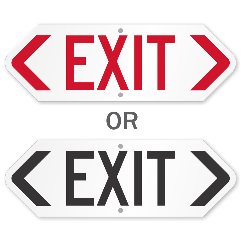 Vsafety 21003bj-r2 exit Arrow Left, sicuro condizione exit Sign, 450 x