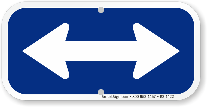 Bi Direction Signage Bidirectional Arrow, Supplemental Parking Sign, Blue