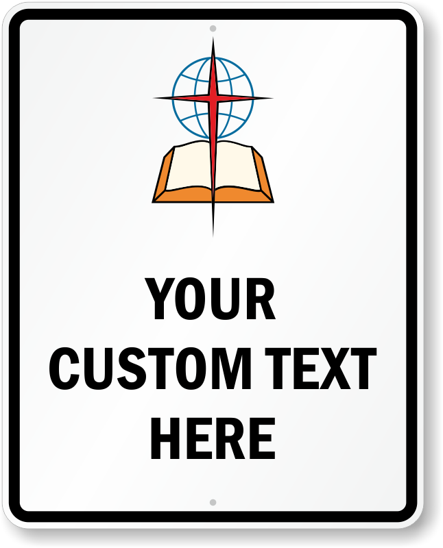 Custom Directional Arrow Church Sign
