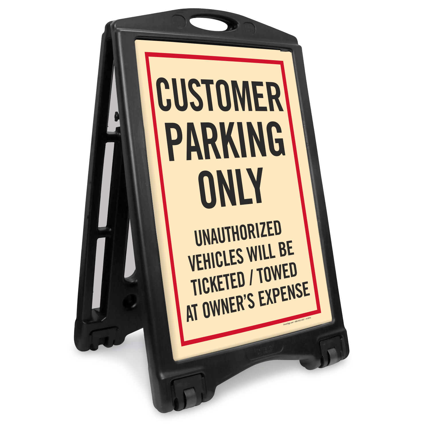 PL-68 Private Parking Customers Only Sign in Black Plastic Sign. 