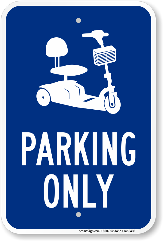 Electric Cart Only Reserved Parking Sign
