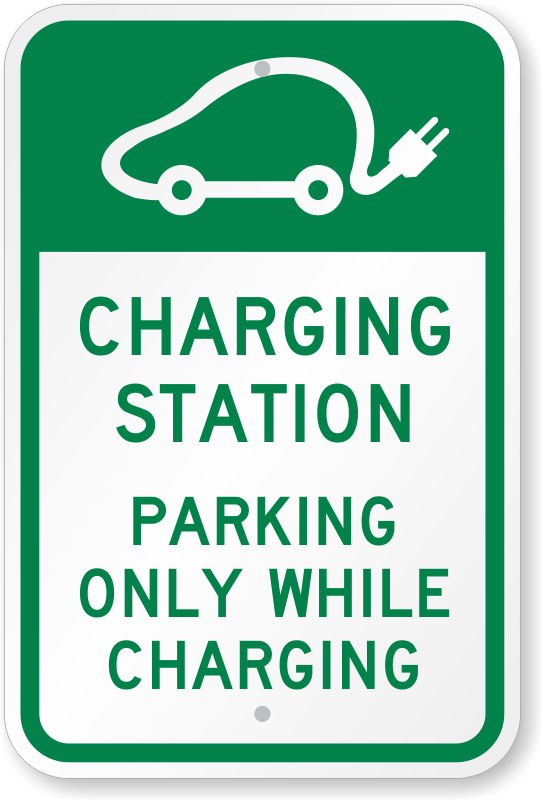 Indicate that parking is only available while charging by installing this  clear and simple sign at your electric vehicle charging station. - parking