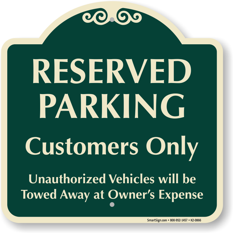 Numbered Parking Spot Sign 1 , SKU: K-6352