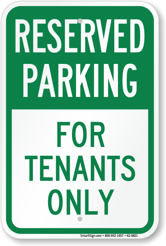 Amexiu Parkschild „Reserved Parking For Tenants Only“ – 2 Stück, Aluminium, Reflektierend, 35,6x25,4 Cm Für Außenbereich
