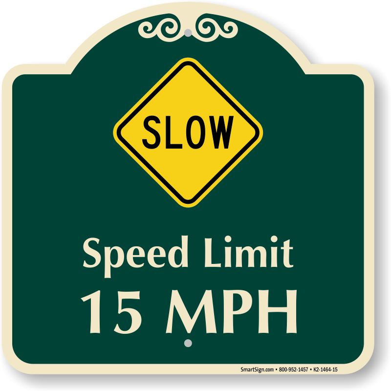 Parking Signs SPEED LIMIT 15 