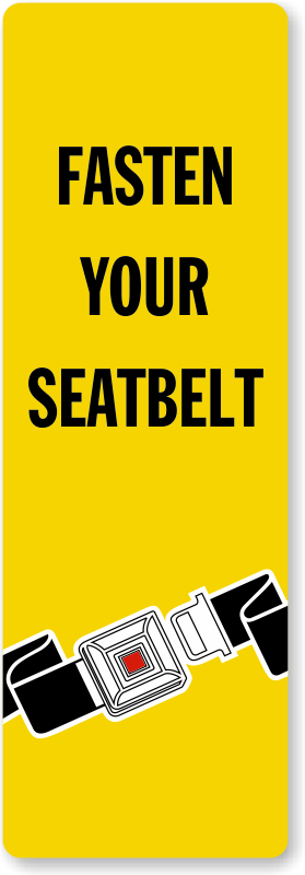 Fasten Your Seatbelt Back-Of-Sign Decal, SKU: LB-2910