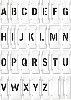 Floor Stencil Kit - Interlocking Stencils - Alphabet A-Z Signs, SKU: ST-0285