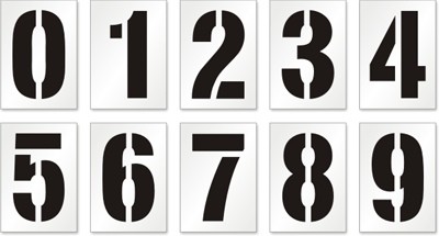 Number Stencil Set, 0-9 Signs, SKU: ST-0069