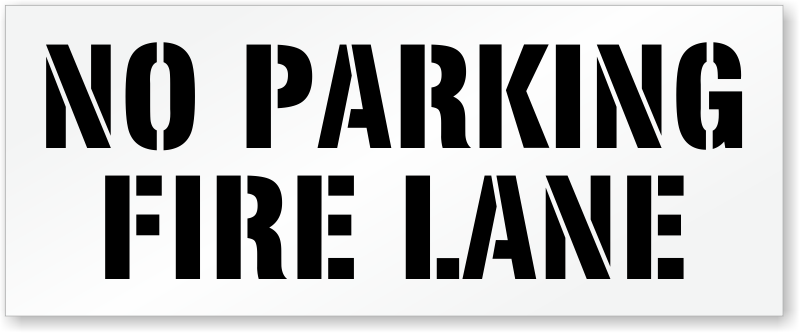 3" Fire Lane Stencil Parking lot