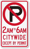 Custom Time Limit No Parking Symbol Sign