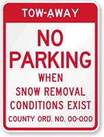 Tow-Away, No Parking Sign - California Code