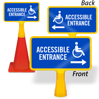 Accessible Entrance Arrow ConeBoss Sign