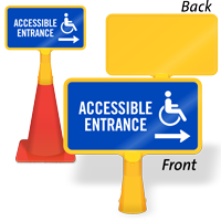 Accessible Entrance Right Arrow ConeBoss Sign