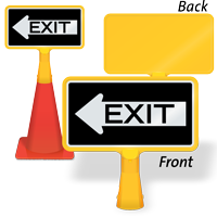 Exit Left Arrow ConeBoss Sign