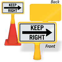 Keep Right Arrow ConeBoss Sign